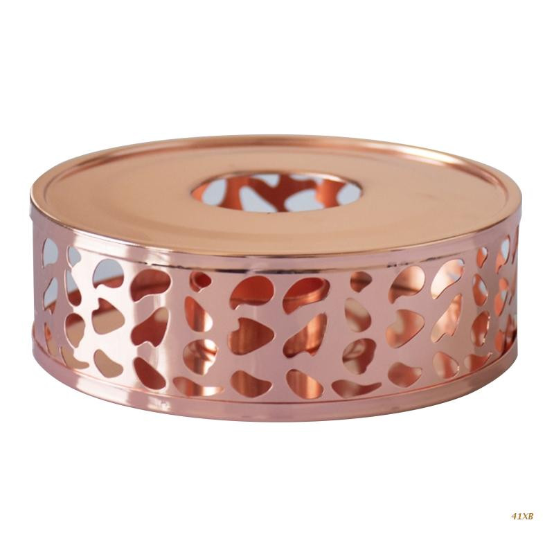 41XB Чайник от неръждаема стомана Топла основа Кръгла свещ Нагревател Кафе Мляко Свещ Подарък