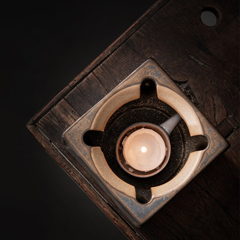 Позлатени ретро свещи Пещ в японски стил Домакински свещи Отоплителна изолация Пещ Основа за чайник Керамични нагреватели за чай Огнени печки
