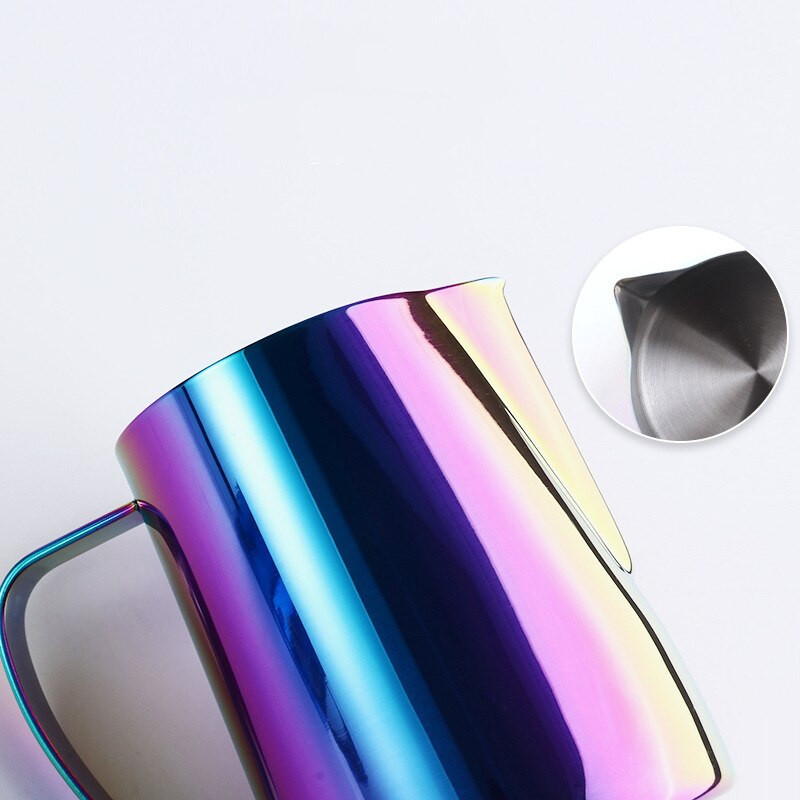 Kávéfüzér csésze 304 rozsdamentes acél, galvanizált hegyes szájú Ltalian Milk Garland Cup tejhabos csésze