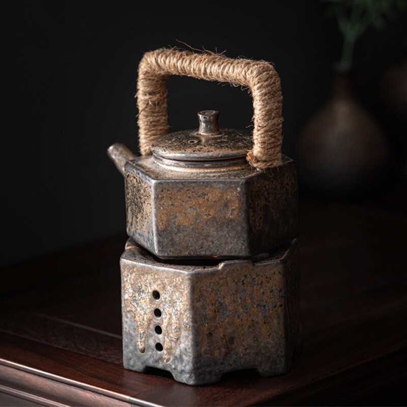 Gilt Craft šiltos arbatos viryklės rinkinys Žvakių šildymo viryklė Keraminė žvakių bazė Japoniškas Kung Fu arbatos rinkinys arbatos ceremonija Arbatos ugnies krosnys