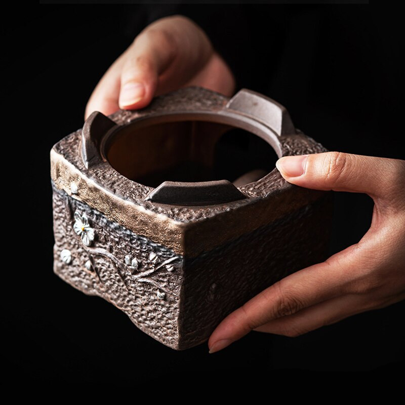 Medžio imitacija Retro arbatos šildytuvas Japoniškas keramikinis šiltos arbatos pagrindas Kung Fu arbatos rinkinys Šildomas pastovios temperatūros žvakių viryklė