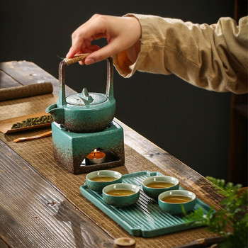 Домакински керамичен свещник Чай Огън Печки Отопление на свещи Керамична основа за чайник Чайник Вертикален нагревател Чайник Нагревател