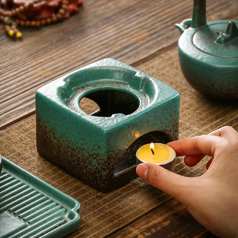 Домакински керамичен свещник Чай Огън Печки Отопление на свещи Керамична основа за чайник Чайник Вертикален нагревател Чайник Нагревател