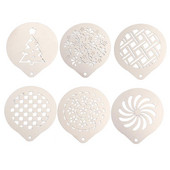 Изкуство на шаблон за кафе за торта Капучино Шаблон Стоманени шаблони Шаблони за декориране от неръждаема стомана Какаово лате Мляко Модел за печат