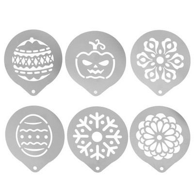 Изкуство на шаблон за кафе за торта Капучино Шаблон Стоманени шаблони Шаблони за декориране от неръждаема стомана Какаово лате Мляко Модел за печат