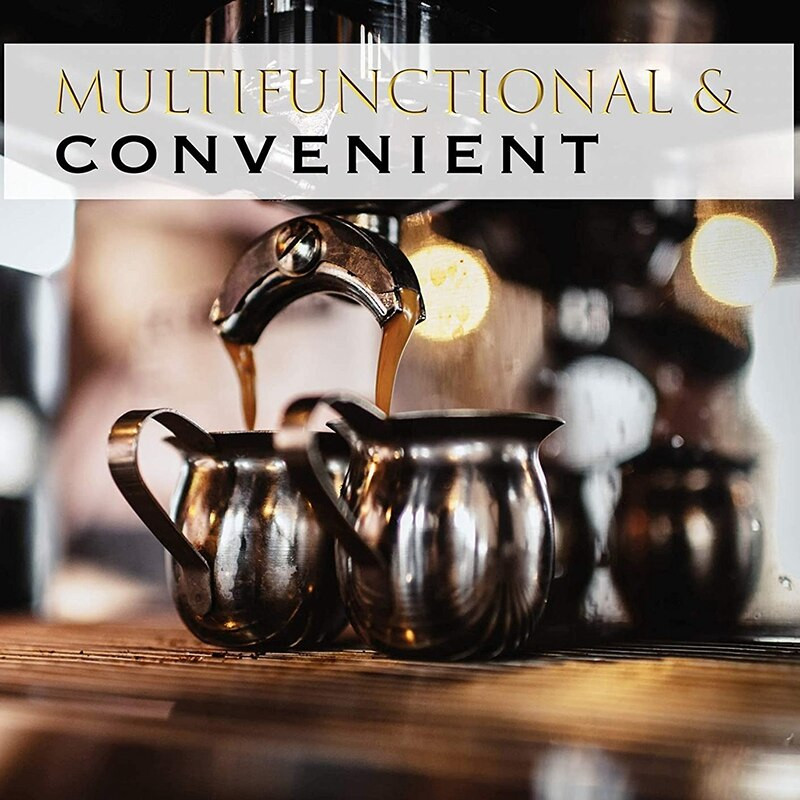 3 пакета от неръждаема стомана Камбанка за сметана Espresso Shot Разпенваща се стомна Чаша Latte Art Мерителна чаша за еспресо (2/3/5 Oz)