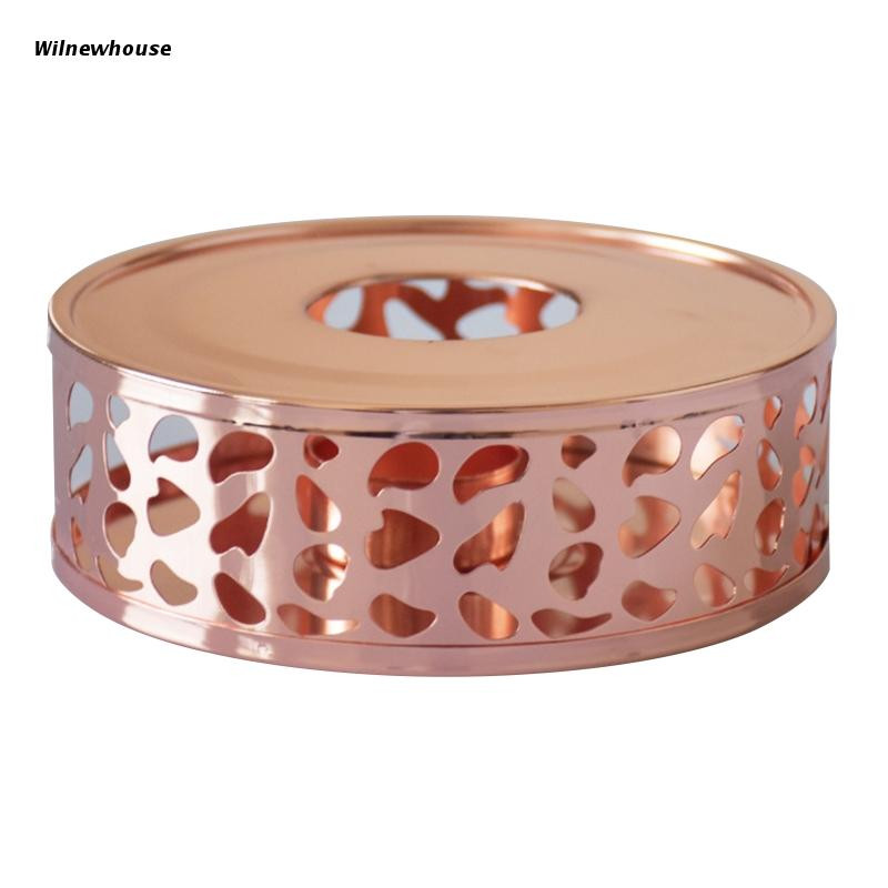 F63A Grijač za čaj Materijal od nehrđajućeg čelika Šuplji okvir Grijač za čaj Otporan na toplinu Slatki poklon Okrugli stalak za čajnik otporan na toplinu