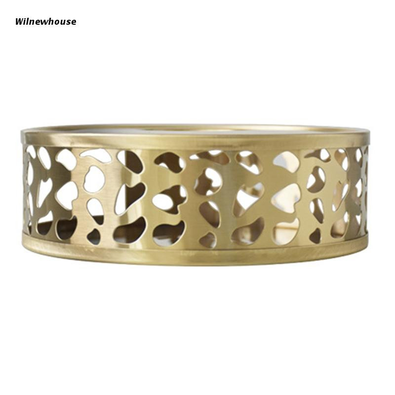 F63A Grijač za čaj Materijal od nehrđajućeg čelika Šuplji okvir Grijač za čaj Otporan na toplinu Slatki poklon Okrugli stalak za čajnik otporan na toplinu