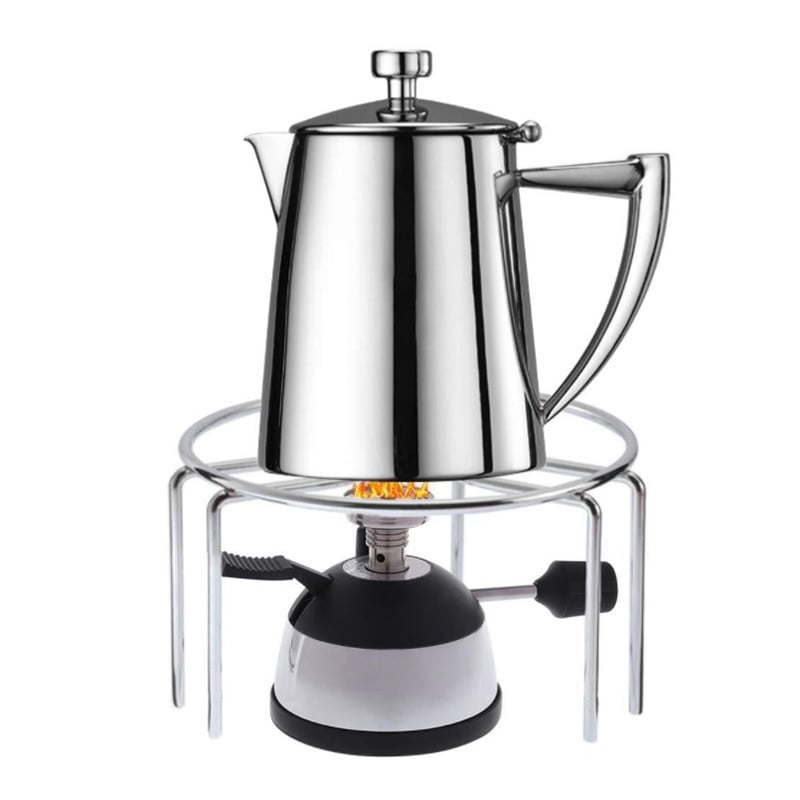 преносима печка за кафе Ветроустойчива външна газова горелка Печка за къмпинг Туристическа тенджера за сифон Мока, специално оборудвана с газова пещ