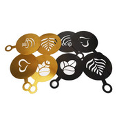 Filtru de cafea din oțel inoxidabil Cappuccino Șablon Lapte pentru lapte Cafetieră italiană Matrite pentru desen Forme pentru spumă Barista auriu negru