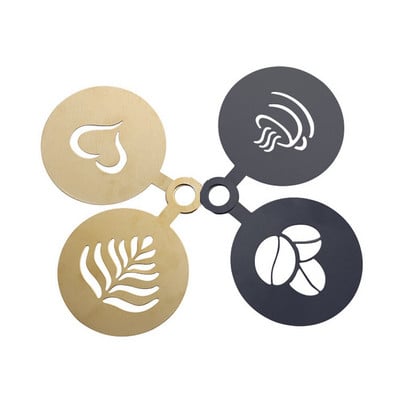 Filtru de cafea din oțel inoxidabil Cappuccino Șablon Lapte pentru lapte Cafetieră italiană Matrite pentru desen Forme pentru spumă Barista auriu negru