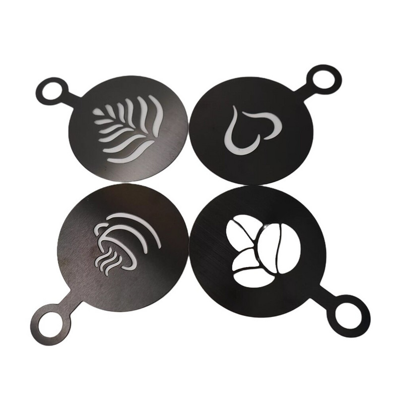 Filtru de cafea din oțel inoxidabil Cappuccino Șablon Lapte pentru lapte Cafetieră italiană Matrite pentru desen Forme pentru spumă Barista auriu negru