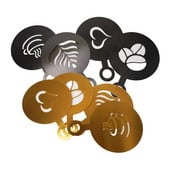 Rozsdamentes acél kávétartozékok Arany kávésablonok Latte kiegészítők Fekete kávé díszítősablon Forró csokoládé eszköz