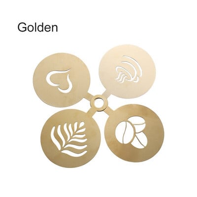 Rozsdamentes acél kávétartozékok Arany kávésablonok Latte kiegészítők Fekete kávé díszítősablon Forró csokoládé eszköz