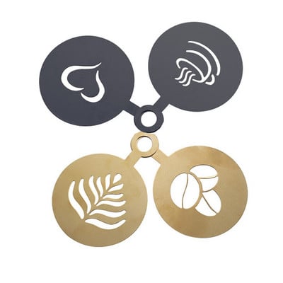 Rozsdamentes acél kávétartozékok Arany kávésablonok Latte kiegészítők Fekete kávé díszítősablon Forró csokoládé eszköz