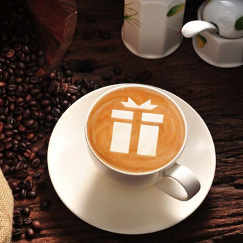 10 Σετ χριστουγεννιάτικο καλούπι ζωγραφικής για την Ημέρα του Αγίου Βαλεντίνου Πρότυπο σχεδίασης Fancy Coffee Powder Spreading Pad Καλούπι για εκτύπωση καφέ