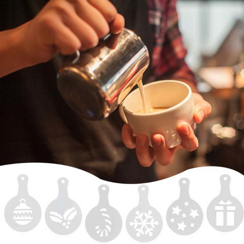 10 buc Șabloane de cafea Shaker de ciocolată Făină de cacao Sifutor de cafea Șablon de cappuccino Tampă de împrăștiat Unelte de pulverizare