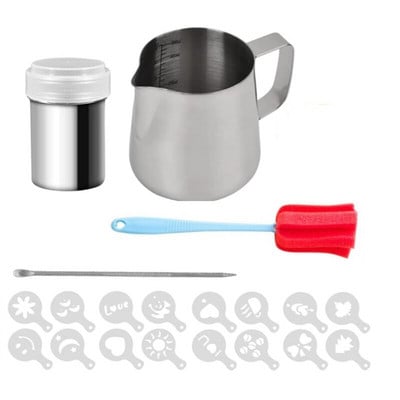 Ефервесцентна тенджера за мляко с вътрешно измерване 12 унции, тенджера за пара за кафе, капучино, лате арт за машини за еспресо