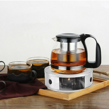 Универсална печка за чай от неръждаема стомана, поставка за нагревател за чай, нагревател за мляко, чайник, нагревателна свещ, основа за тенджери за чай и кафе, дропшип