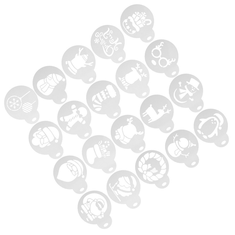 Karácsonyi sablonok Sablonok Domborítás Sütemény Stencil Torta Karácsonyi Sablon Újrafelhasználható Festmény Rajzkészlet Dekoráció Ünnepi forma