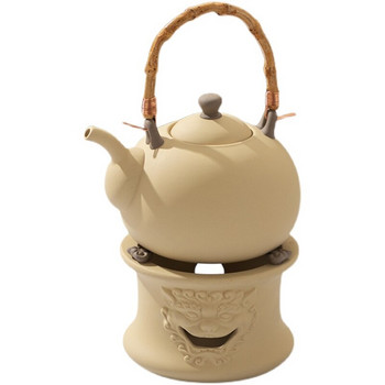 Творческа печка за чай Нагревател за свещи от естествена кал Основа за чайник Винтидж Аксесоари за прибори за чай Нагревател за чай Нагревател за свещ Печки Свещник