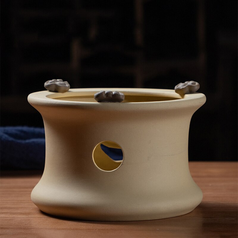 Творческа печка за чай Нагревател за свещи от естествена кал Основа за чайник Винтидж Аксесоари за прибори за чай Нагревател за чай Нагревател за свещ Печки Свещник