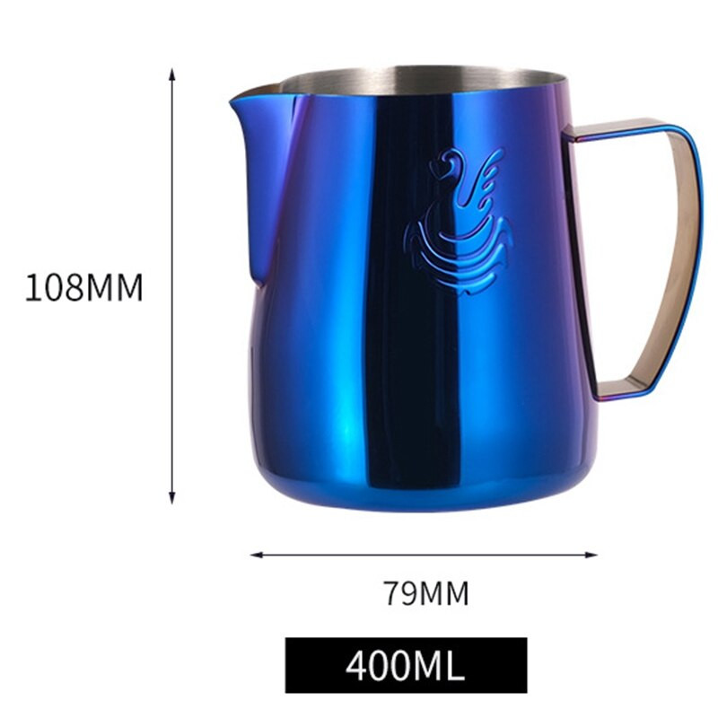 400 ml-es rozsdamentes acél tejhabosító csésze kávékancsó krémkészítő Barista kézműves eszpresszó tejeskávé kancsó otthonra