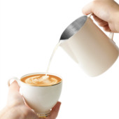 Rozsdamentes acél mérleggel Kávékancsó Húzható virágcsésze Cappuccino tejeskanna eszpresszó csésze Latte tejhabosító habosító kancsó