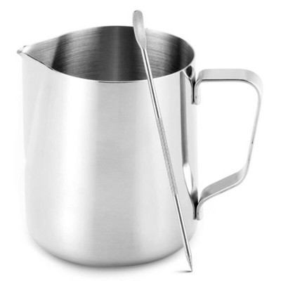 Roostevabast terasest vahustamiskann, 600 ml piimavahustaja Latte Art pliiatsiga, Barista tööriistad espresso cappuccino Latte Art jaoks