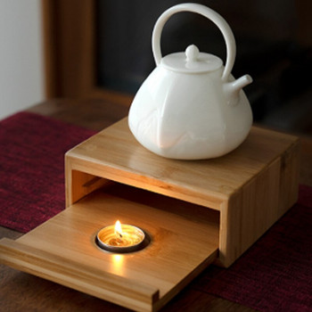 Бамбукова чаена свещ Нагревател Нагревателна изолация Основа Нагревателна основа на чайник Поставка за чаени свещи Нагревател на чайник Изолация на печка