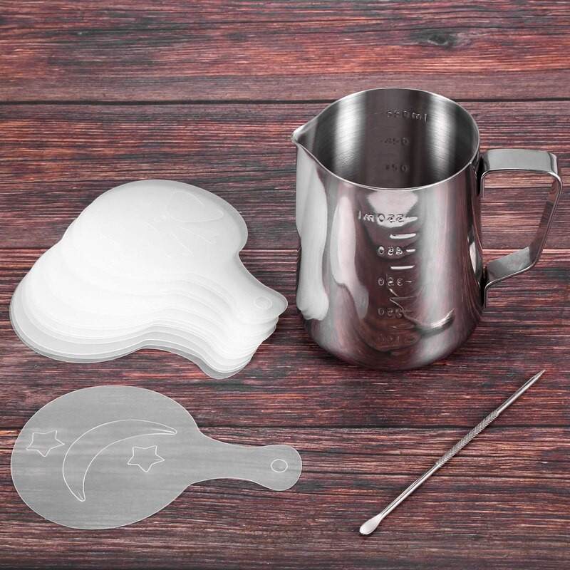 20 oz tejes pezsgőkanna méréssel, gőzkanna kávé cappuccino Latte Art eszpresszógépekhez tökéletes stb.