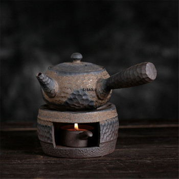 Ιαπωνικά Stoneware Handmade Teapot Warmer Ceramic Retro Tea Warmer Θήκη κεριών Βραστήρας Θήκη τσαγιού Σόμπα Kung Fu Teapot