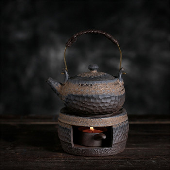 Ιαπωνικά Stoneware Handmade Teapot Warmer Ceramic Retro Tea Warmer Θήκη κεριών Βραστήρας Θήκη τσαγιού Σόμπα Kung Fu Teapot