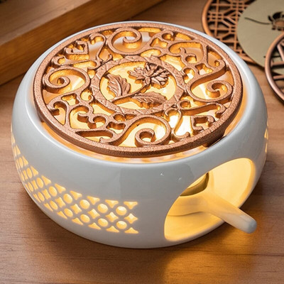 Suport pentru încălzitor de ceainic din ceramică Bază de încălzire pentru ceai Baza de izolație Ceai cafea Încălzitor de apă Lumânare Suport de bază pentru încălzire Veselă de ceai