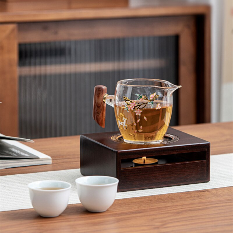 Bambuko arbatinuko šildytuvas Kiniškas virdulio stovas Kung Fu arbatos ceremonijos plokščias šildytuvas arbatos žvakių laikikliui ugnies viryklės