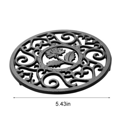 12 см изящни чугунени подложки за чайник Поставка за чайник с шарка на хризантема Подложка за саксия Кухненски прибори за чай Аксесоари за чаена церемония