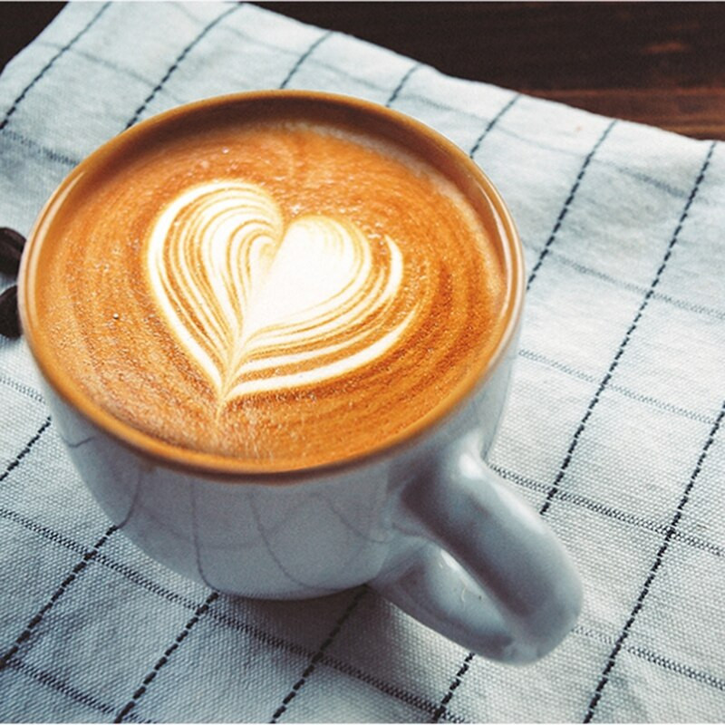 Új tejeskancsó 350 ml-es rozsdamentes acél habosító kancsó Virágcsésze kávés tejhabosító Latte Art tejhabos eszköz Kávékészlet