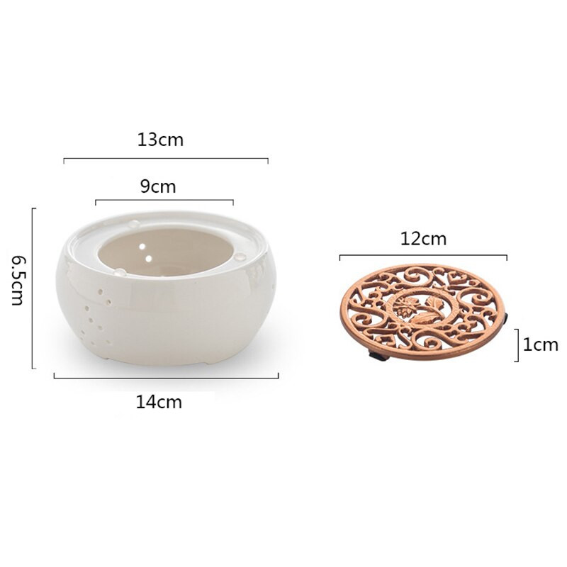 Kerámia gyertyamelegítő teáskanna melegítő talp Hordozható teáskanna melegítő tartó szigetelő talp gyertyatartó teatartozékok