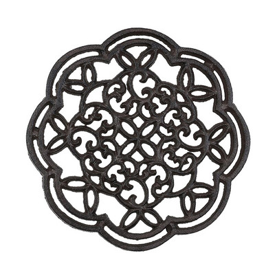 1db öntöttvas teáskanna Trivet Vintage virág/bagoly/hal/hópehely kerek edénytartó üreges szőnyeg szigetelő párna asztaldísz konyha