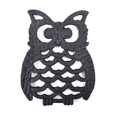 1db öntöttvas teáskanna Trivet Vintage virág/bagoly/hal/hópehely kerek edénytartó üreges szőnyeg szigetelő párna asztaldísz konyha