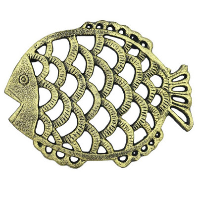 1db öntöttvas teáskanna Trivet Vintage virág/bagoly/hal/hópehely kerek edénytartó üreges szőnyeg szigetelő párna asztaldísz konyha