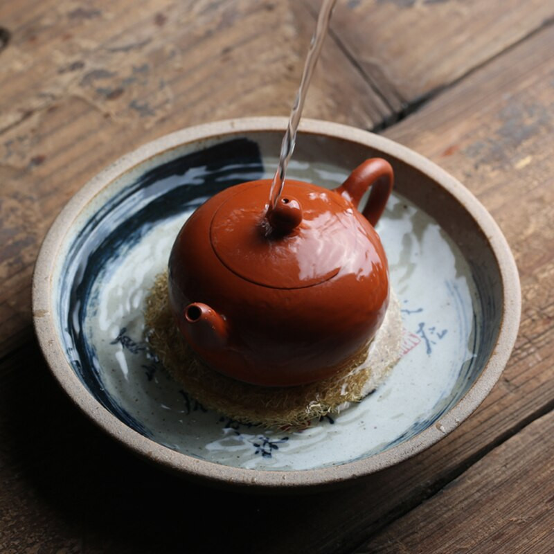 Китайска калиграфия Основа за чайник Керамика Чайник Подставки Чинийка за чайник Кунг-фу Чаена церемония Съхранение на вода Подноси за чай