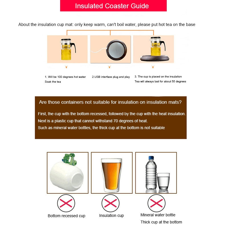 Patikimas USB puodelio šildytuvas Šilumos gėrimų puodelio kilimėlis Laikyti gėrimą šiltai Šildytuvas Puodeliai padėkliukas USB kavos šildytuvas arbatos puodelio šildytuvas
