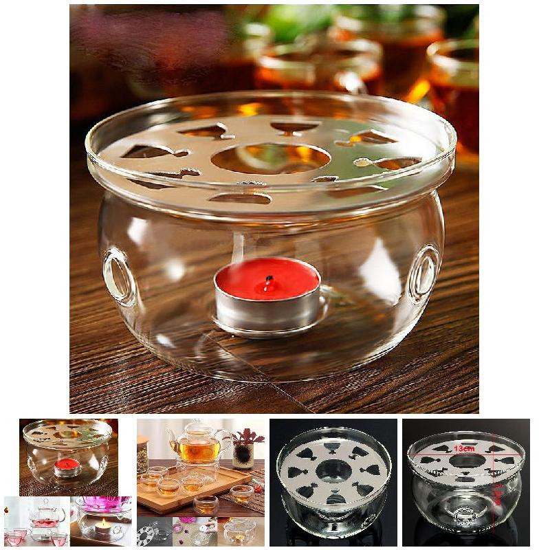 Új átlátszó üveg hőálló kerek teáskanna melegítő melegítő talp gyertyatartó otthon