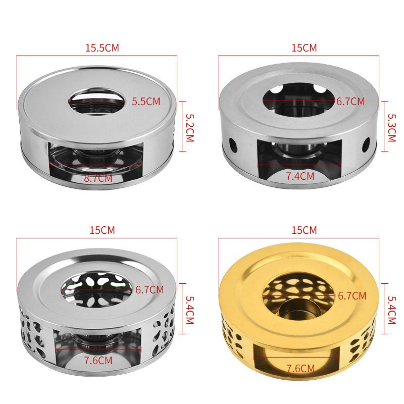 Încălzitor de ceai din oțel inoxidabil, rezistent la căldură, suport pentru ceainic rotund, bază pentru lumânări, aragaz de ceai, suport pentru lumânări, accesorii pentru ceai