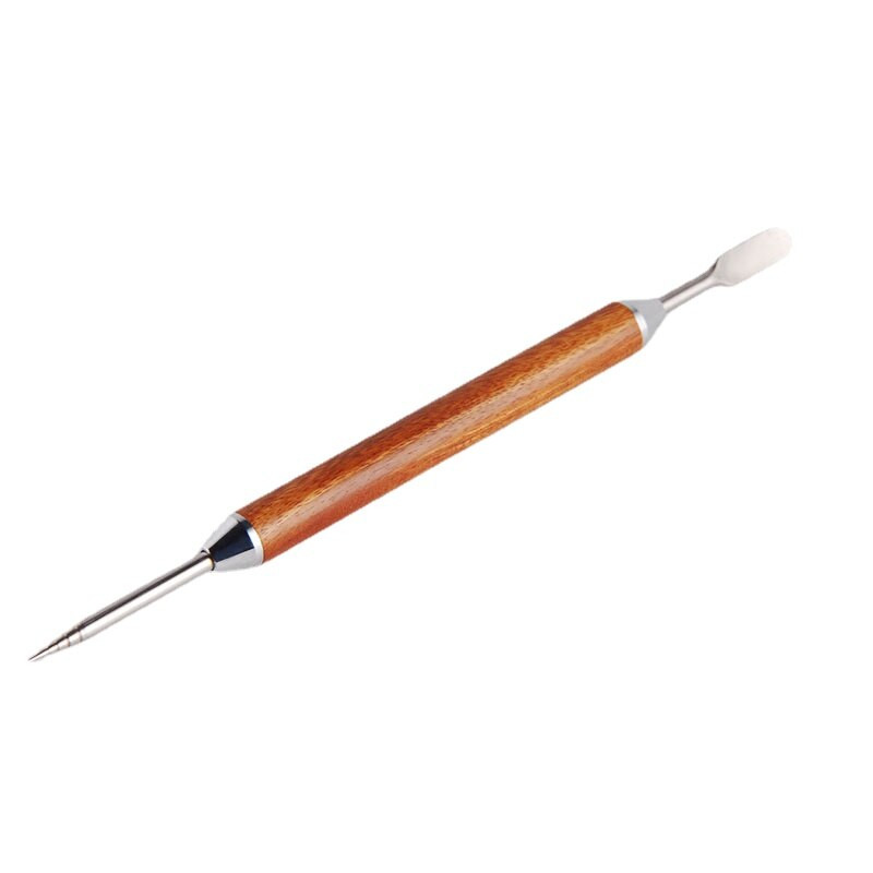 1db eszpresszó kávé díszítő Latte Art toll szabotázstű Rózsafa nyél Creative Kiváló faragott minőségű díszes kávékeverő eszköz