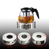 Преносим нагревател за чай Издръжлива нагревател за свещи от неръждаема стомана Поставка за лампи за чай Подставки Подгревател за кафе Нагревателна основа Поставка за чайник