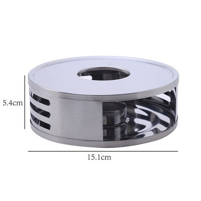 Преносим нагревател за чай Издръжлива нагревател за свещи от неръждаема стомана Поставка за лампи за чай Подставки Подгревател за кафе Нагревателна основа Поставка за чайник