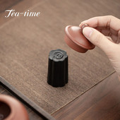 Keraminis juodas keramikinis dangtelis Purpurinis molio puodo dangtelio laikiklis Kung Fu arbatos indai Tureeno dekoravimo arbatinuko dangtelis atrama maža lentyna