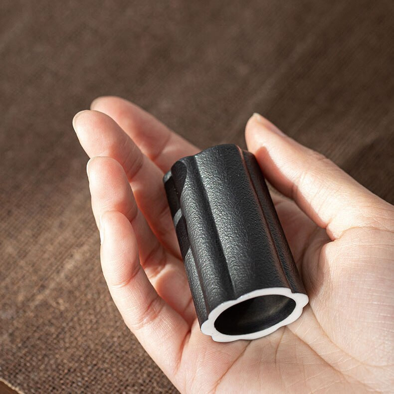 Keraminis juodas keramikinis dangtelis Purpurinis molio puodo dangtelio laikiklis Kung Fu arbatos indai Tureeno dekoravimo arbatinuko dangtelis atrama maža lentyna